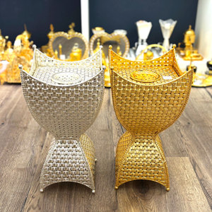 Bruciatore di Incenso Arabo in Metallo Dorato di Lusso, Decorazione per Soggiorno e Festival, Motivi Raffinati, Bruciatore per Incenso Aromatico - Product Image 5
