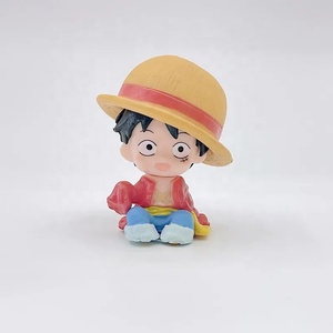 4 pièces/ensemble Figurines d'action d'anime One Piece, figurines mignonnes assises de Luffy, Zoro, Nami, Law, collections de poupées, modèles de jouets, cadeaux d'anniversaire pour filles et garçons - Product Image 4