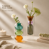 Vase en verre coloré moderne, décoration esthétique pour la maison, salon, table à manger, accessoires de décoration de bureau, vase hydroponique