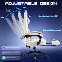 Chaise de jeu AJUNION Chaise d'ordinateur robuste Cadre en acier renforcé Chaise de joueur 300lbs Roulettes pivotantes à 360 ° Mobilité silencieuse