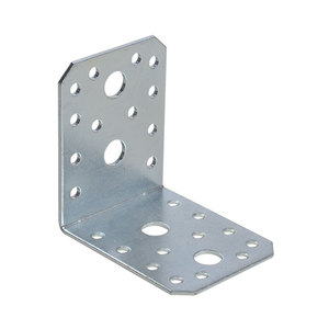 Piastra angolare in acciaio zincato Multi-forato 70X70 X L. 55 mm Art. 1611 per pennarelli SIPA - Product Image 1