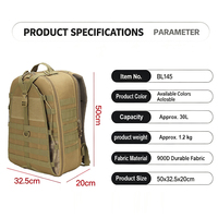 Sac à dos tactique imperméable 900D 30L respirant résistant à l'usure pour le camping, la randonnée, la chasse, les voyages, l'entraînement et les trajets quotidiens