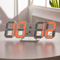 Dekorasi Meja Elektronik LED Ruang Tamu 3D RGB Digital Lametric Dekorasi Ruang Tamu Jam Alarm untuk Rumah