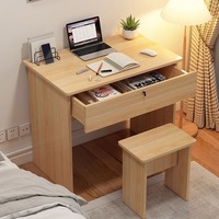 Bureau d'ordinateur compact en bois pour la maison, table simple pour chambre à coucher, bureau d'écriture de base pour étudiants, bureau de travail
