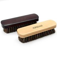Brosse à chaussures personnalisée en bois avec poils de cheval pour nettoyer les chaussures