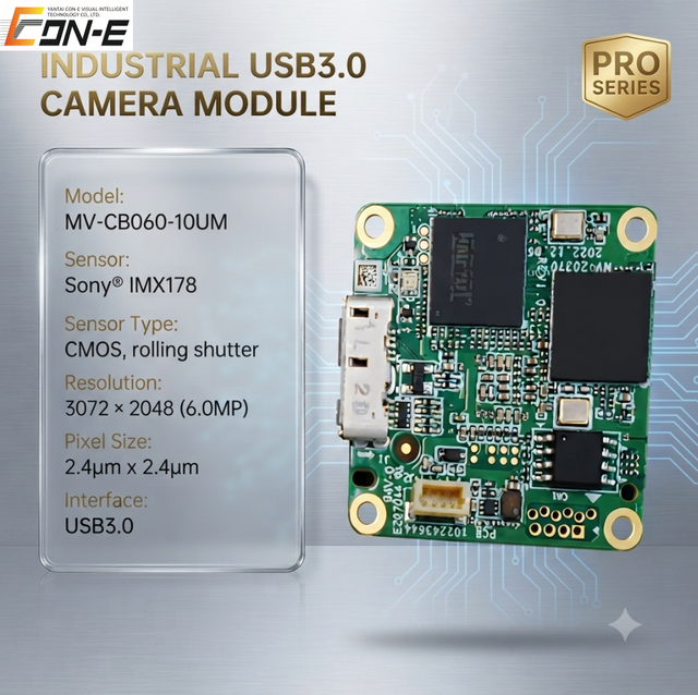 High Speed USB 3.0 Industrial Camera MV-CB060-10UM/UC 60.9 FPS Full Resolution IMX178 Sensor Small Size