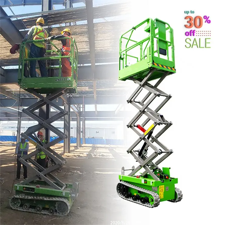 Mini Manlift Zelfrijdende Schaarlift Op Rails Ruw Terrein Schaarlift Platform Met Ce Iso Certificering