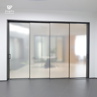 Factory Price Narrow Frame Double Tempered Glass Aluminum Fiberglass Partition Slide Systems Modern Waterproof Glass Sliding