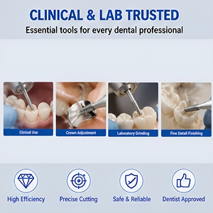 Punta de diamante para reparación de bordes agrietados en porcelana, ajuste de margen de corona intraoral, superficie de mordida excesivamente larga, pulido fino - Product Image 6