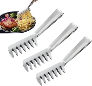 Haute qualité 67G 430 acier inoxydable pain nourriture nouilles <span class=keywords><strong>pince</strong></span> alimentaire pinces <span class=keywords><strong>à</strong></span> <span class=keywords><strong>spaghetti</strong></span> service alimentaire barbecue <span class=keywords><strong>pince</strong></span> glaçon salade <span class=keywords><strong>pince</strong></span> - Product Image 5