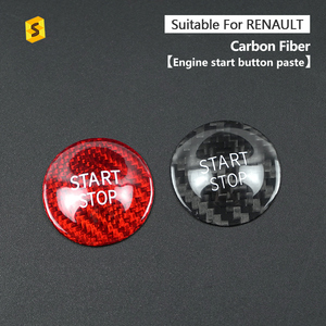 Cubierta de botón de arranque y parada de carbono Shasha, accesorios interiores de fibra de carbono Real, decoración para <span class=keywords><strong>Renault</strong></span> Koleo Corega 2016 + - Product Image 3