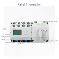 EAST ES3 125C/4P Commutateur de transfert automatique de niveau PC ATS 4P 125A, inverseur de source double alimentation avec contrôleur LCD séparé AC400V