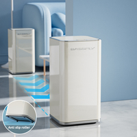 Poubelle carrée en acier inoxydable à pression avec une capacité de 18 L pour la salle de bain, la cuisine, le bureau et une utilisation intérieure/extérieure