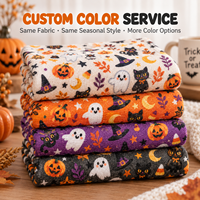 Tissu tricoté imprimé Halloween 100% polyester extensible pour robes, nœuds et vêtements pour bébés et enfants