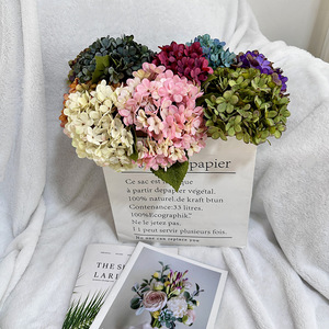 Queyiyi <b>Flowers</b> Artificial Hydrangea 5-Petal Silk <b>Flower</b> Home Decor Wedding Props - Product Image 1