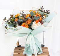 Bouquet de fleurs imperméable, 50 pièces, papier d'emballage, ornement artisanal, bordure dorée, multicolore, DIY