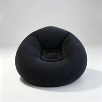 Canapé-lit gonflable moderne en PVC avec surface floquée, pliable, pour les loisirs en extérieur et le salon