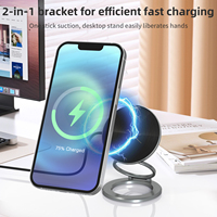 Support de téléphone magnétique sans fil Fy100-a et chargeur avec design flexible en alliage d'aluminium pour téléphones mobiles, utilisation sur le bureau et au lit