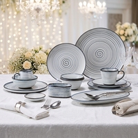 Assiettes de service en porcelaine écologiques pour décoration de mariage, vaisselle de table classique pour riz et steak, personnalisable OEM/ODM