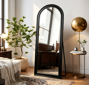 Heavenly <b>Mirror</b> Arched Full Length Mouth Blown Wooden Framed Decorative Standing Vanity <b>Floor</b> <b>Mirror</b> for Bedroom Salon - Product Image 3