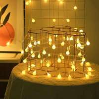 Guirlande lumineuse LED multicolore givrée en forme de bulles de cuivre avec batterie pour fêtes de Noël en intérieur