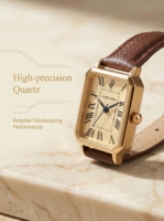 Montre de Luxe Rectangulaire à Quartz pour Femme, Vintage, en Alliage, Élégante, Chiffres Romains, Bracelet en Cuir, Aiguilles, Calendrier, Bijou de Mode RONDA