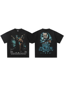 Camiseta Gráfica Oversize de Algodón/Seda con Lavado Ácido Estilo Vintage para Hombre, Diseño de Retrato de J.<span class=keywords><strong>Cole</strong></span> de Drake, Estampado de Gira de Rap, de Gran Gramaje - Product Image 2