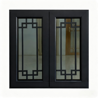 Fenêtre à battant en aluminium moderne et économique, ouverture vers l'intérieur, double vitrage, pour balcon de maison avec grilles de sécurité