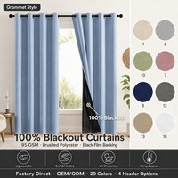 Cortinas Modernas con Reducción de Ruido para Sala de Estar, Paneles de Cortina de Poliéster con Aislamiento Térmico y Ojales, Listos para Usar