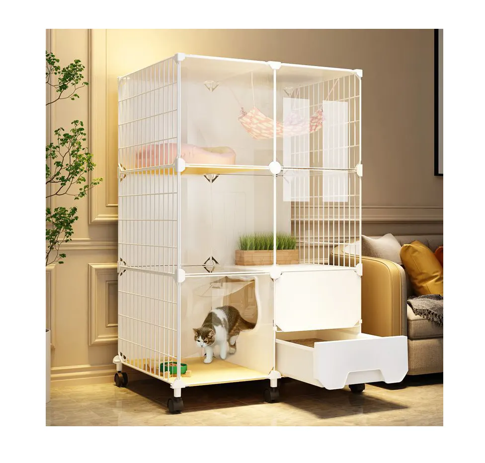 New designs new cat villa luxury villas multi cat cage cat villa plastic house for pet