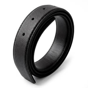 Ceinture de remplacement en cuir de vachette véritable Saffiano, fabriquée en Corée, 30 mm, 5 trous, pour hommes et femmes, sans boucle, pour tenue formelle. - Product Image 2