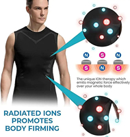 Débardeur de compression ionique pour hommes en soie glacée, gaine amincissante sculptante, contrôle du ventre, sans manches, pour le fitness