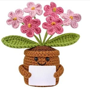 H004 Flores de Tulipán Positivas Tejidas a Crochet en Maceta, Regalos de Cumpleaños para Mujeres, Regalos para Maestras, Madres, Regalos para el Día de San Valentín - Product Image 4
