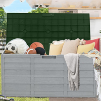 Boîte de rangement de jardin en plastique de 300 litres Boîte de rangement de jardin en plein air 75 gallons en plastique Outil de rangement étanche Conteneurs de jouets