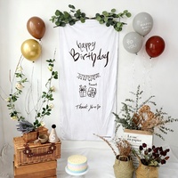 Toile de fond décorative pour anniversaire d'enfants, bannière photo de fête, support personnalisé en tissu dentelle, décoration et fournitures de mariage
