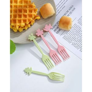 Tenedores de plástico desechables de colores para servir postres dulces en fiestas - Product Image 3