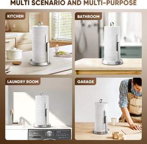 Dispensador de Papel Moderno 2 en 1 de Acero Inoxidable, Soporte para Toallas de Papel y Rollo de Cocina con Botella de Spray para la Encimera del Hogar - Product Image 4