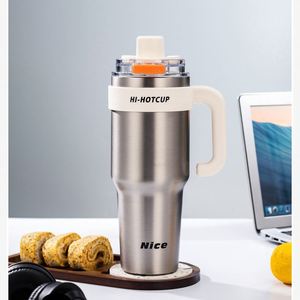 Dd4549 40Oz Handle Double Wall Tumbler <b>With</b> Straw and <b>Lid</b> Vacuum Metal Cup <b>Travel</b> Coffee <b>Mug</b> - Product Image 3