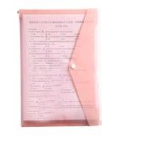 Pochette à documents A4 transfrontalière Morandi en PP transparent avec boutons-pression, étanche, couleur Macaron, fabriquée en Chine, modèle 209B