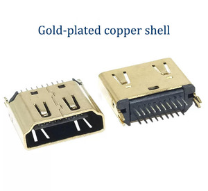 Conector HDMI Hembra Dery Star de 19 Pines Tipo A, Transmisión de Alta Definición, Carcasa de Cobre Niquelado, Chapado en Oro - Product Image 2