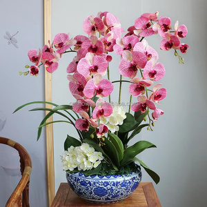 E-3102 Hojas <span class=keywords><strong>de</strong></span> Orquídea Artificiales Verdes al por Mayor, Hojas <span class=keywords><strong>de</strong></span> Orquídea <span class=keywords><strong>de</strong></span> Látex con Tacto Real para Arreglos Florales - Product Image 6