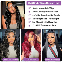 Perruque en cheveux naturels du Cambodge, densité 250, 30 pouces, perruque frontale HD Body Wave en dentelle 13x4, perruques en cheveux humains indiens avec baby hair