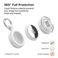 PAWRADISE Wiederverwendbarer Waschbarer Wasserdichter Hunde-AirTag-Halter aus Lebensmittelqualität Silikon Anti-Verlust-Tracker QR-Code Haustier-ID-Anhänger mit Individuellem Logo