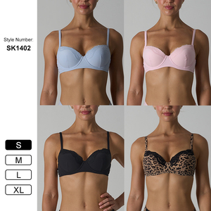 Soutien-gorge sexy en dentelle à armatures pour femme, minimisant pour poitrines généreuses, push-up, avec maintien latéral anti-affaissement, demi-bonnet fin - Product Image 1