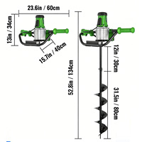 Tarière électrique VERTAK 1200W robuste pour le forage de trous au sol, idéale pour la plantation d'arbres et le creusement de clôtures