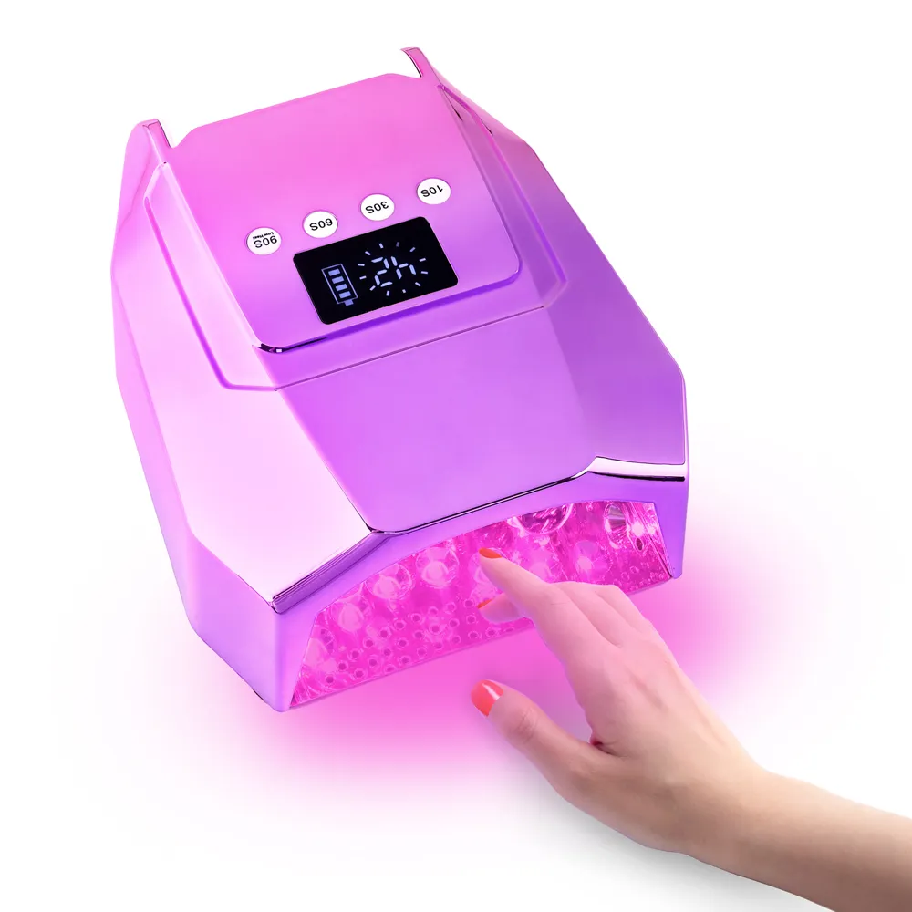 Profesional gradiente de Color 98W portátil inalámbrico Pro Cure UV LED lámpara de uñas máquina FUNCIÓN DE bajo calor para salón de uñas