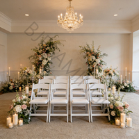 Chaise en résine pliable et empilable moderne pour jardin, fête, usage commercial, mariage, salle à manger, chaise en résine de mariage Bjflamingo