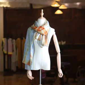 Suministro al por mayor de accesorios de moda: Pañuelo de lino y seda 70x180cm, tejido jacquard, cálido para invierno, calidad de exportación. - Product Image 1