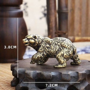 1pc Brass Big Bear Polar Bear Tabletop Ornament Brass Imposing Brown Bear Pet for Tea Antique <strong>Copper</strong> <strong>Gift</strong> - Product Image 6