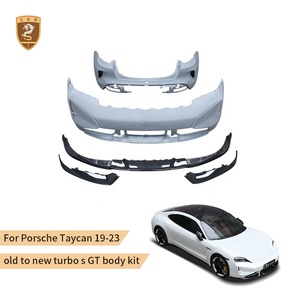 Kit carrosserie complet pour <span class=keywords><strong>Porsche</strong></span> <span class=keywords><strong>Taycan</strong></span> 2019-2023, transformation en nouveau modèle <span class=keywords><strong>Turbo</strong></span> <span class=keywords><strong>S</strong></span> GT, en carbone sec, comprenant : lèvre de pare-chocs avant, pare-chocs arrière avec évents - Product Image 1